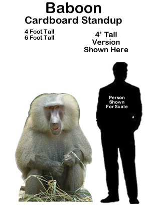 Baboon Cardboard Cutout Standup Prop