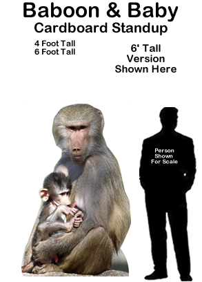 Baboon & Baby Cardboard Cutout Standup Prop 