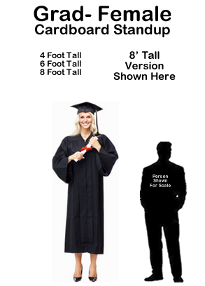 Grad Female Cardboard Cutout Standup Prop