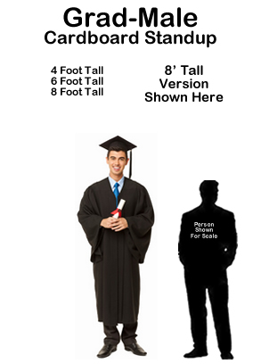 Grad Male Cardboard Cutout Standup Prop