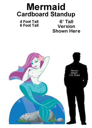 Mermaid Cardboard Cutout Standup Prop   