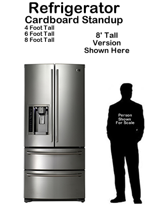 Refrigerator Cardboard Cutout Standup Prop