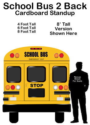 School Bus 2 Back Cardboard Cutout Standup Prop 