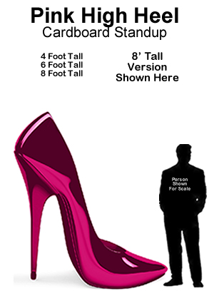 Pink High Heel Cardboard Cutout Standup Prop 